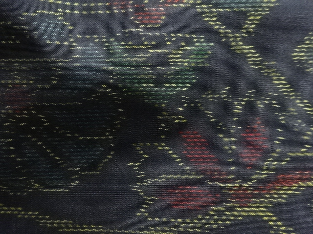 JAPANESE KIMONO / ANTIQUE KIMONO / SILK / DORO OSHIMA TSUMUGI / WOVEN JIGAMI PATTERN